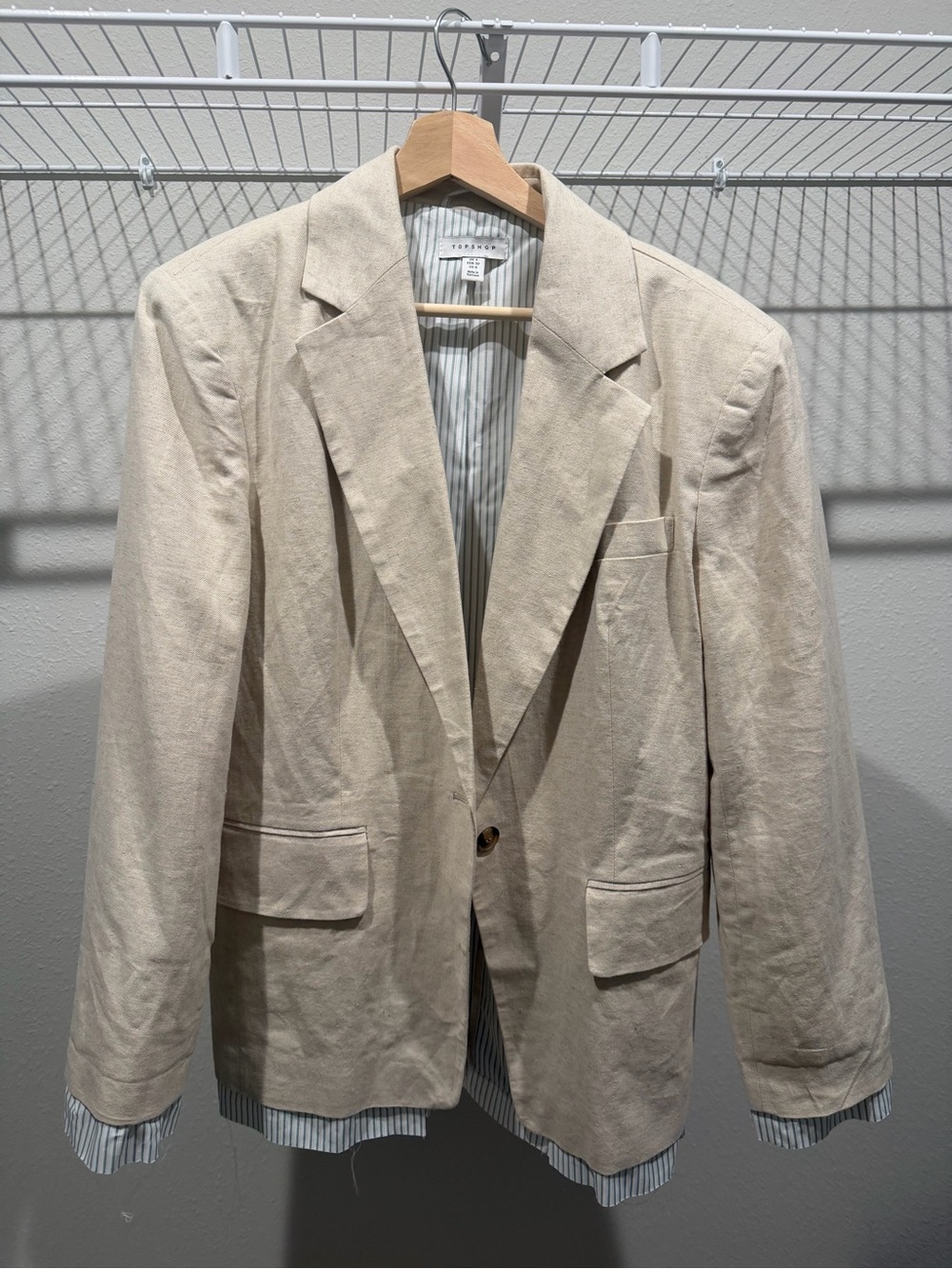 Topshop oversized linen blazer
